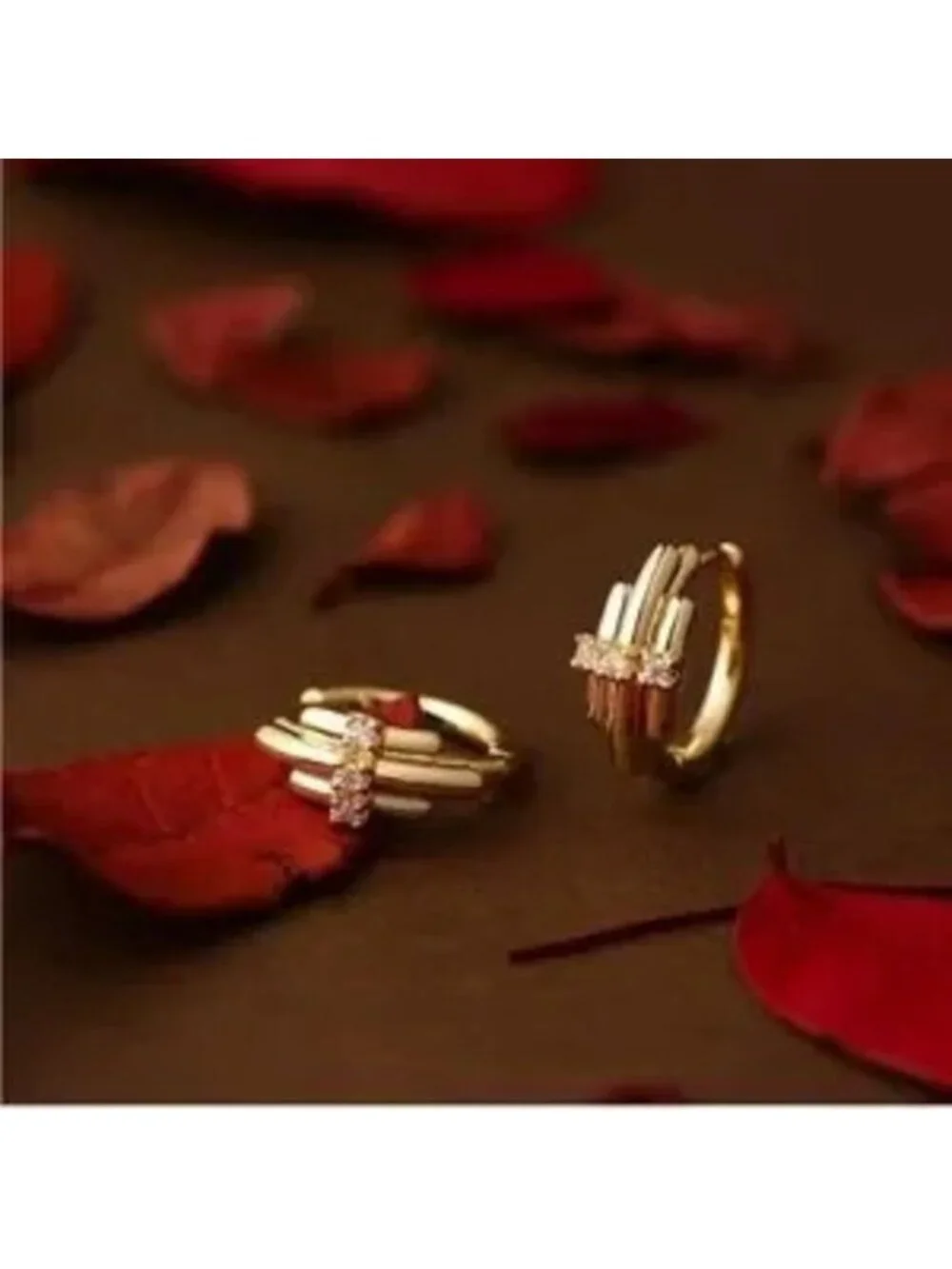 Gold 14k Gold Plated CZ Hoop Earrings